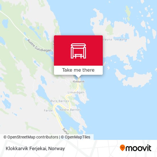 Klokkarvik Ferjekai map