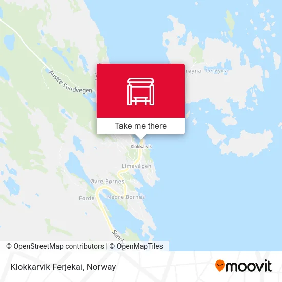 Klokkarvik Ferjekai map