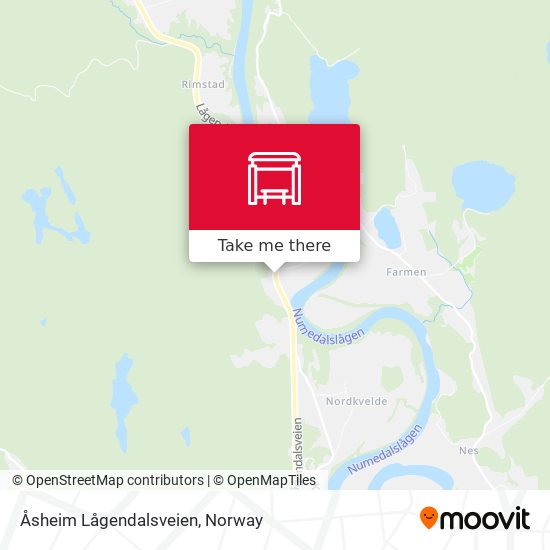 Åsheim Lågendalsveien map