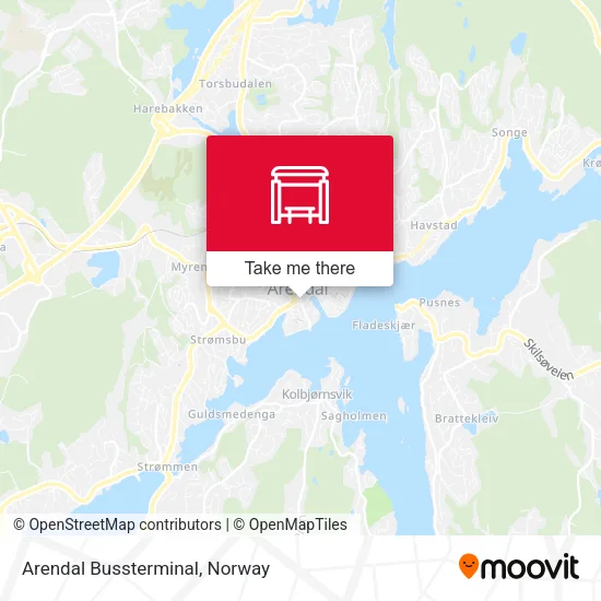 Arendal Bussterminal map