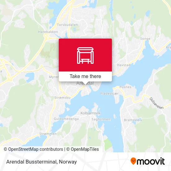 Arendal Bussterminal map