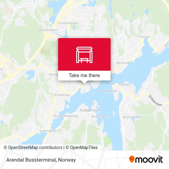 Arendal Bussterminal map