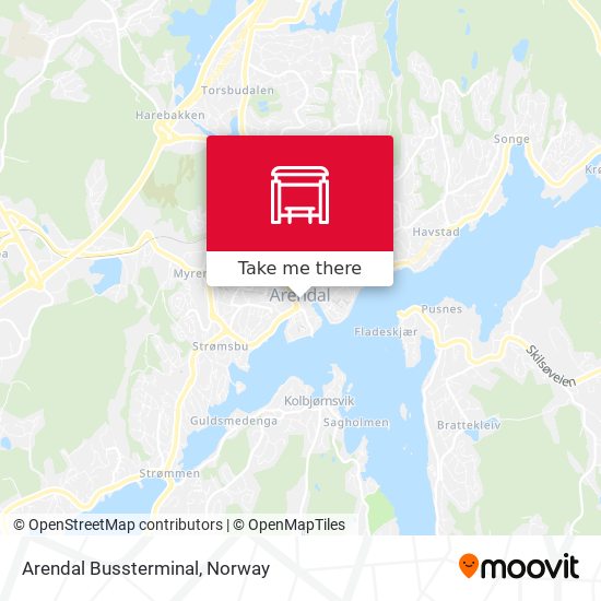 Arendal Bussterminal map