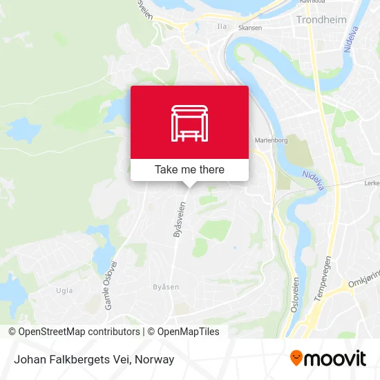 Johan Falkbergets Vei map