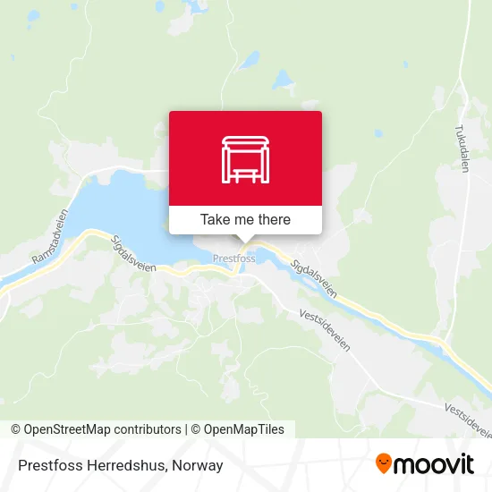 Prestfoss Herredshus map