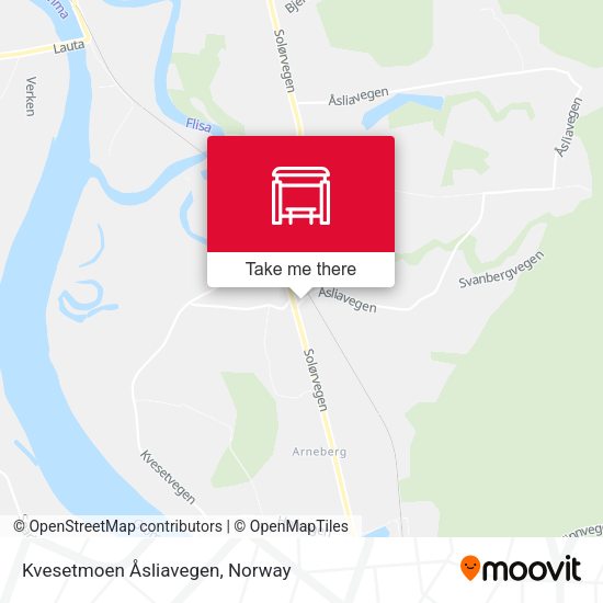 Kvesetmoen Åsliavegen map