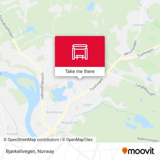 Bjørkelivegen map