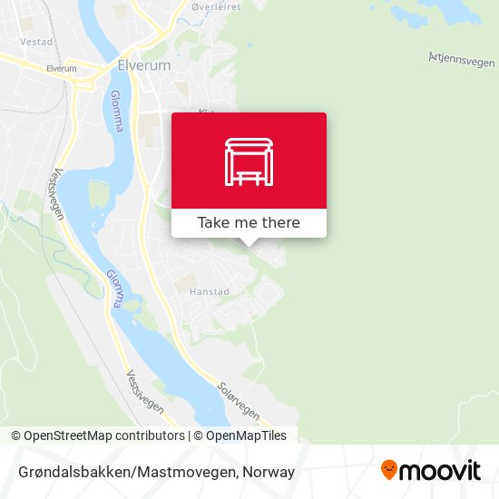 Grøndalsbakken/Mastmovegen map