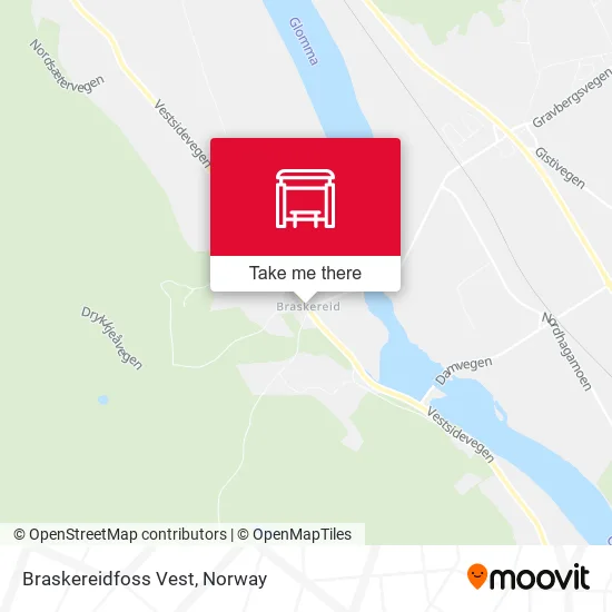 Braskereidfoss Vest map