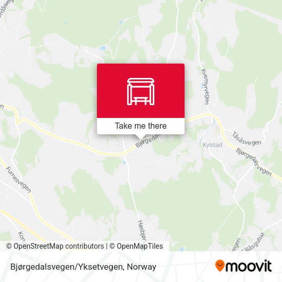 Bjørgedalsvegen/Yksetvegen map