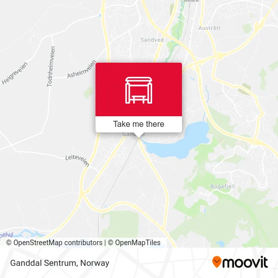 Ganddal Sentrum map