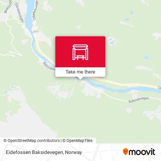 Eidefossen Baksidevegen map