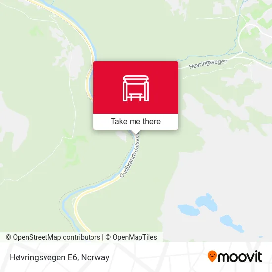 Høvringsvegen E6 map