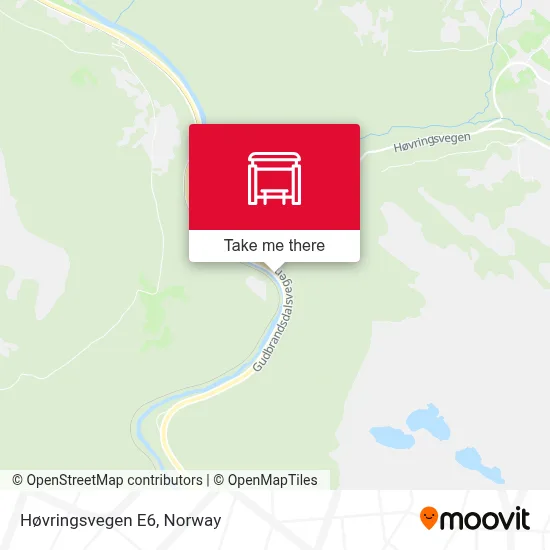 Høvringsvegen E6 map