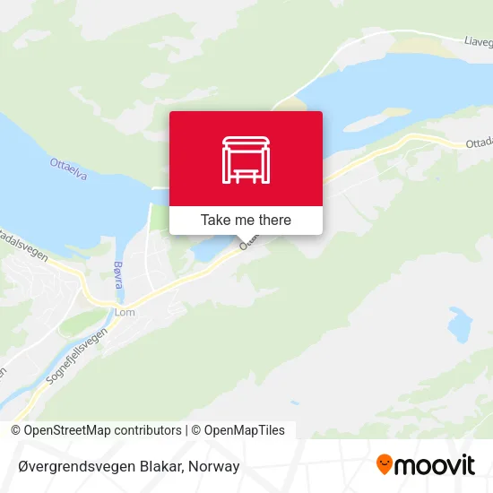 Øvergrendsvegen Blakar map