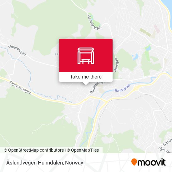 Åslundvegen Hunndalen map