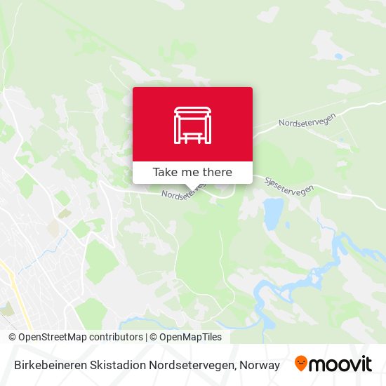 Birkebeineren Skistadion Nordsetervegen map