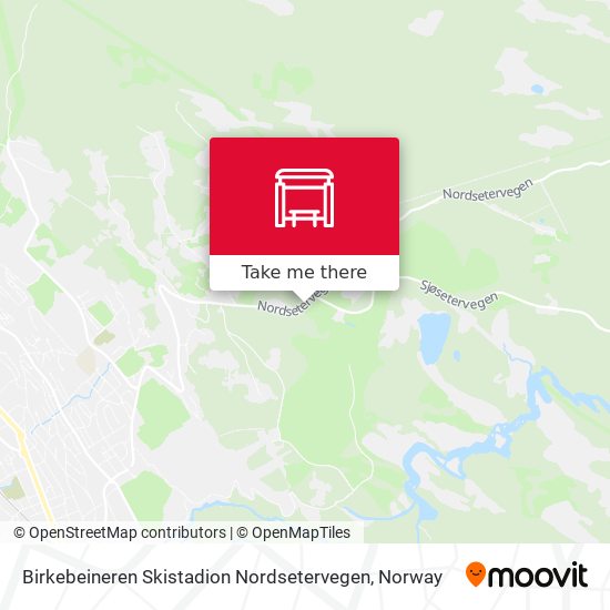 Birkebeineren Skistadion Nordsetervegen map