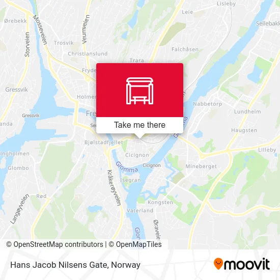 Hans Jacob Nilsens Gate map