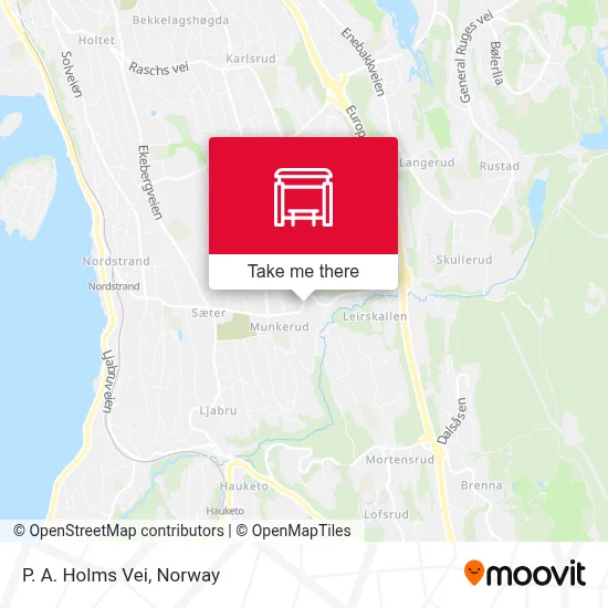 P. A. Holms Vei map