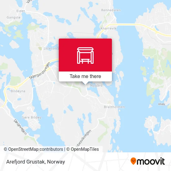 Arefjord Grustak map
