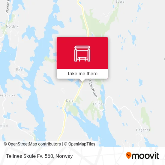 Tellnes Skule Fv. 560 map