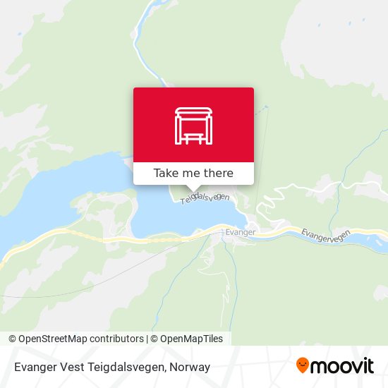 Evanger Vest Teigdalsvegen map