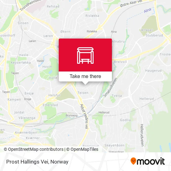 Prost Hallings Vei map