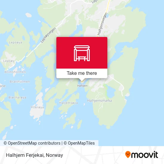 Halhjem Ferjekai map