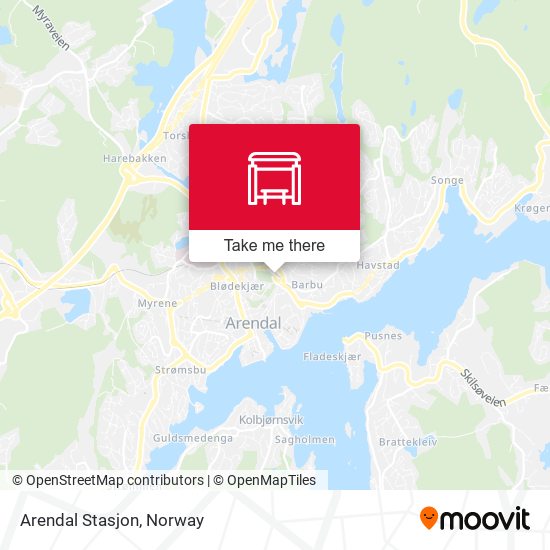 Arendal Stasjon map