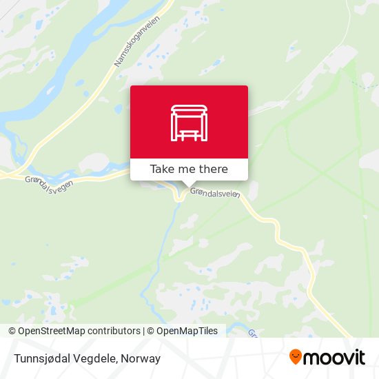 Tunnsjødal Vegdele map