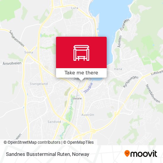 Sandnes Bussterminal Ruten map