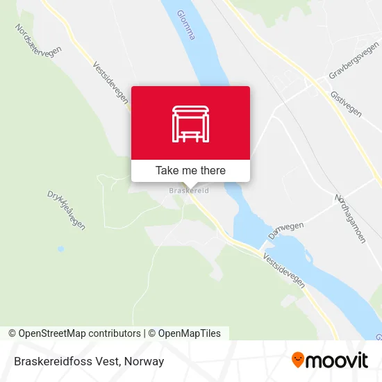 Braskereidfoss Vest map