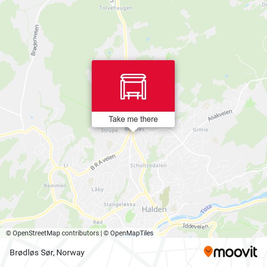 Brødløs Sør map