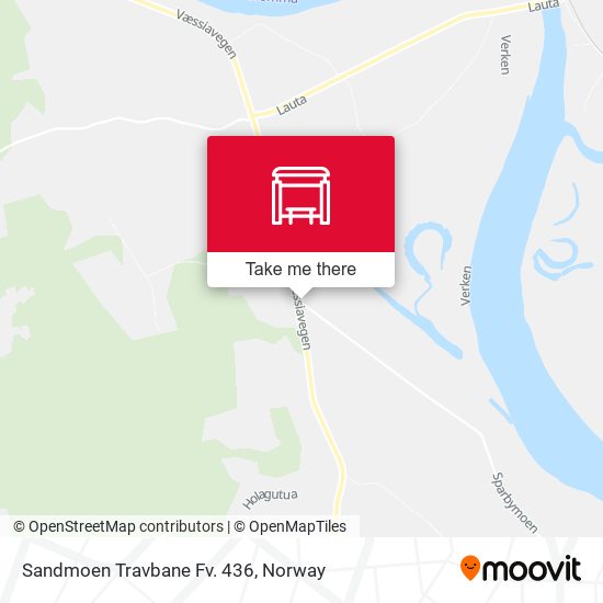 Sandmoen Travbane Fv. 436 map