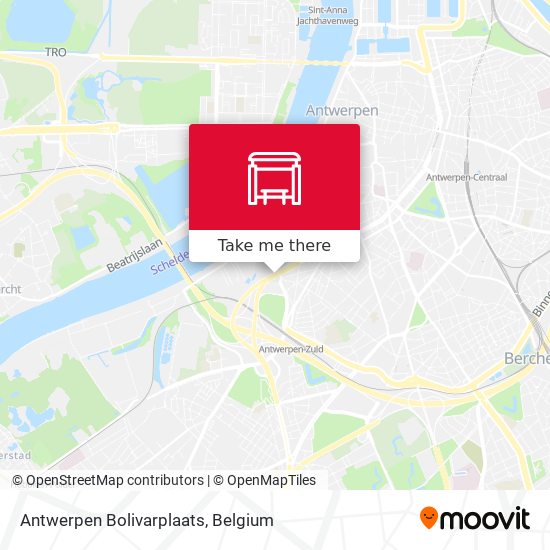 Antwerpen Bolivarplaats map