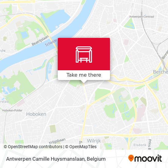 Antwerpen Camille Huysmanslaan map