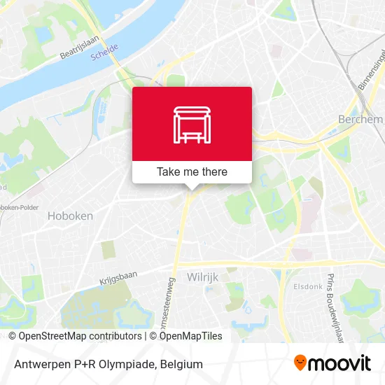 Antwerpen P+R Olympiade map