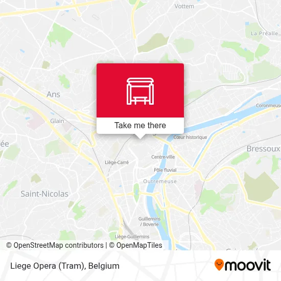 Liege Opera (Tram) map