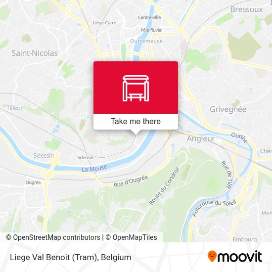 Liege Val Benoit (Tram) map