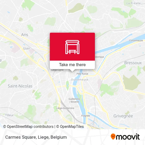Carmes Square, Liege map