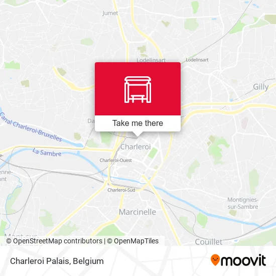 Charleroi Palais map