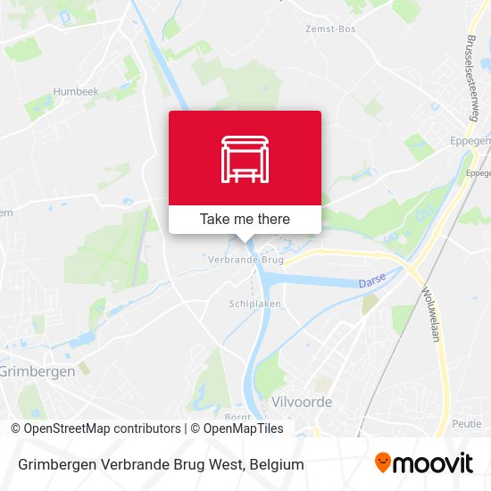 Grimbergen Verbrande Brug West map