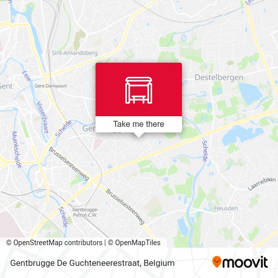 Gentbrugge De Guchteneerestraat map