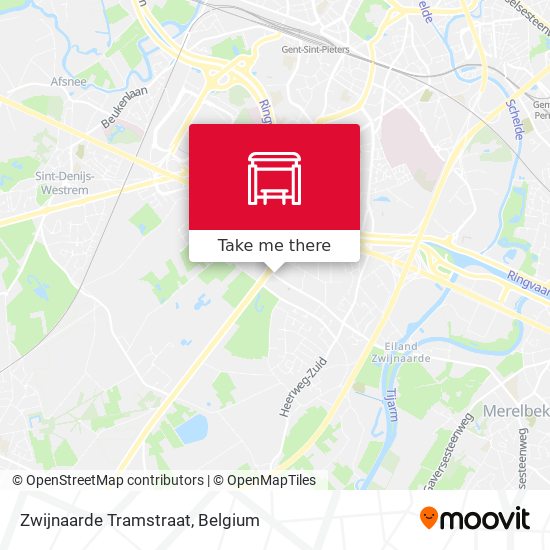 Zwijnaarde Tramstraat map