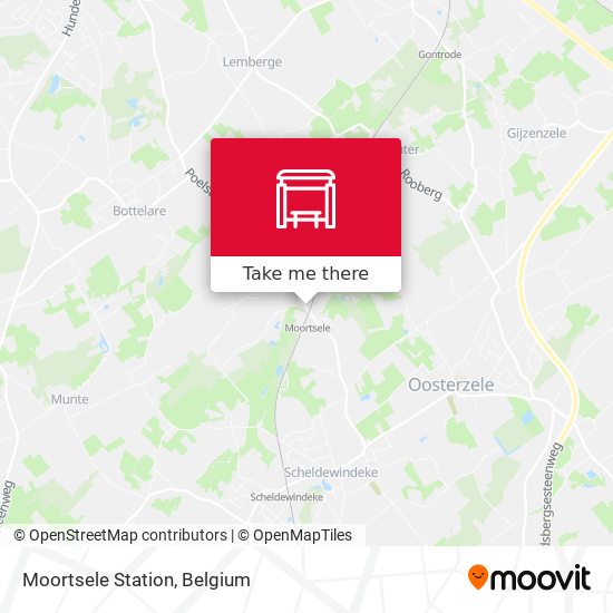 Moortsele Station map