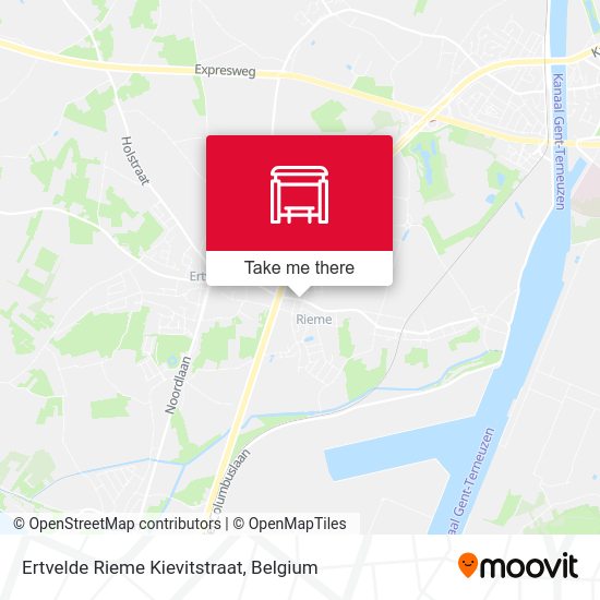 Ertvelde Rieme Kievitstraat map