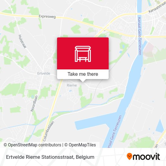 Ertvelde Rieme Stationsstraat map