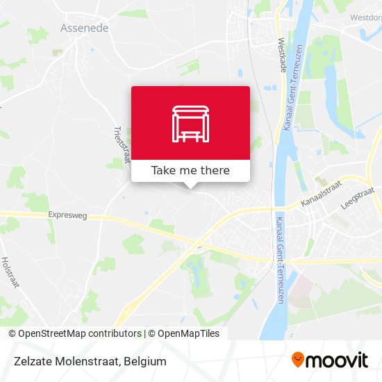 Zelzate Molenstraat map