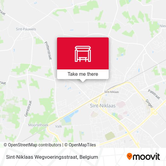 Sint-Niklaas Wegvoeringsstraat map
